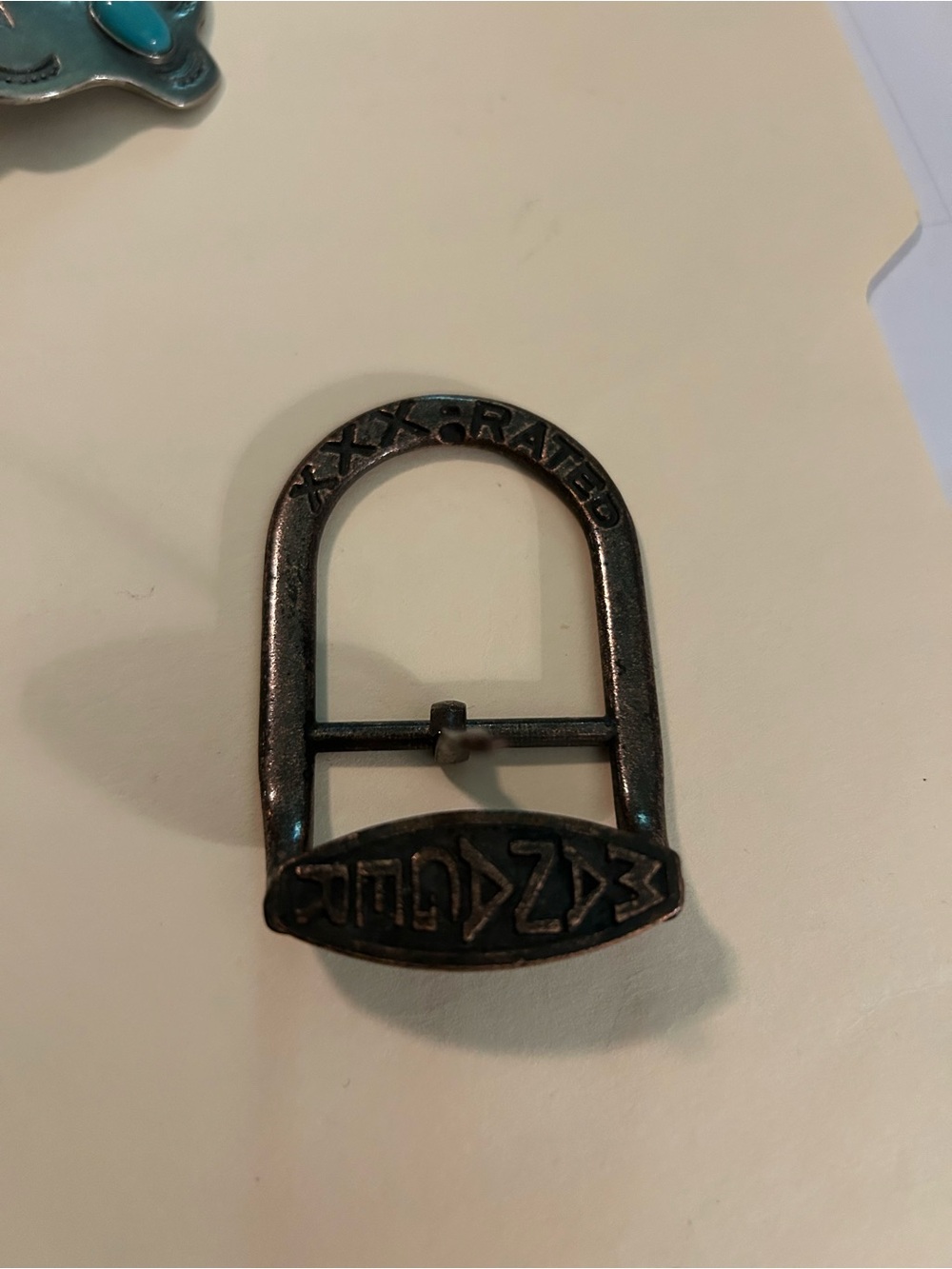 Vintage-Style Metal Belt Buckle , xxx rated, manager.